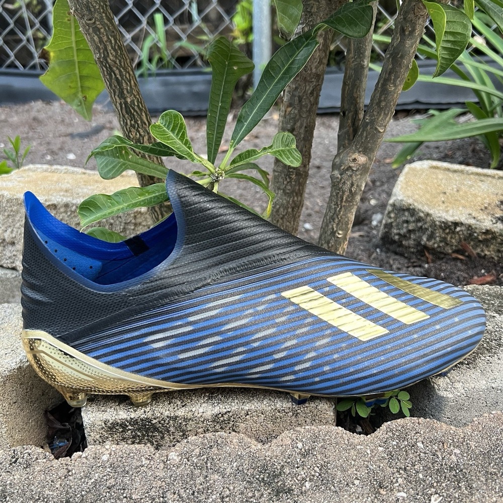 adidas X 19+ FG. Rare. F35320 Size 11 US Soccer Cleats (Black Gold Blue)